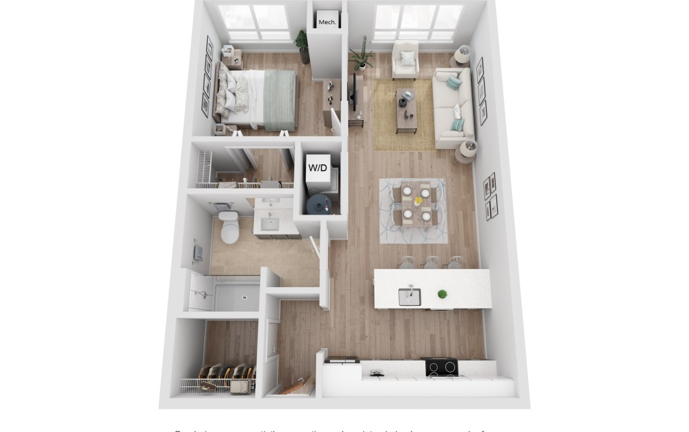 3d floorplan of A1 unit